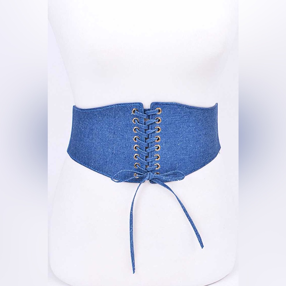 Denim Elastic Waist Corset Statement Belt